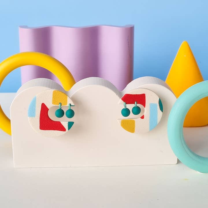 Mono - Wholesale Dangle Earrings - colorful patterned handmade clay earrings in 19 varieties2