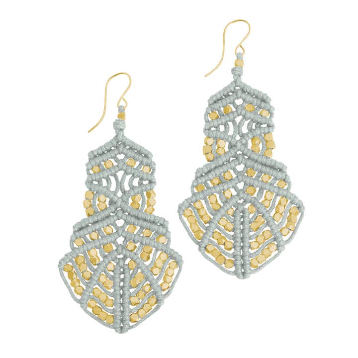 Large Diana Drop Earrings | Grey for wholesale by Corda