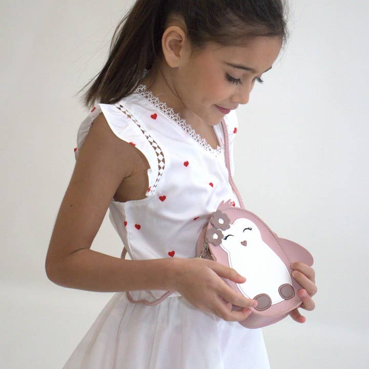 Yuko B - Vendita all'ingrosso Borsa a tracolla - Bambini - Borsa a tracolla Litchi - L'adorabile Baby Pinguino Rosa13