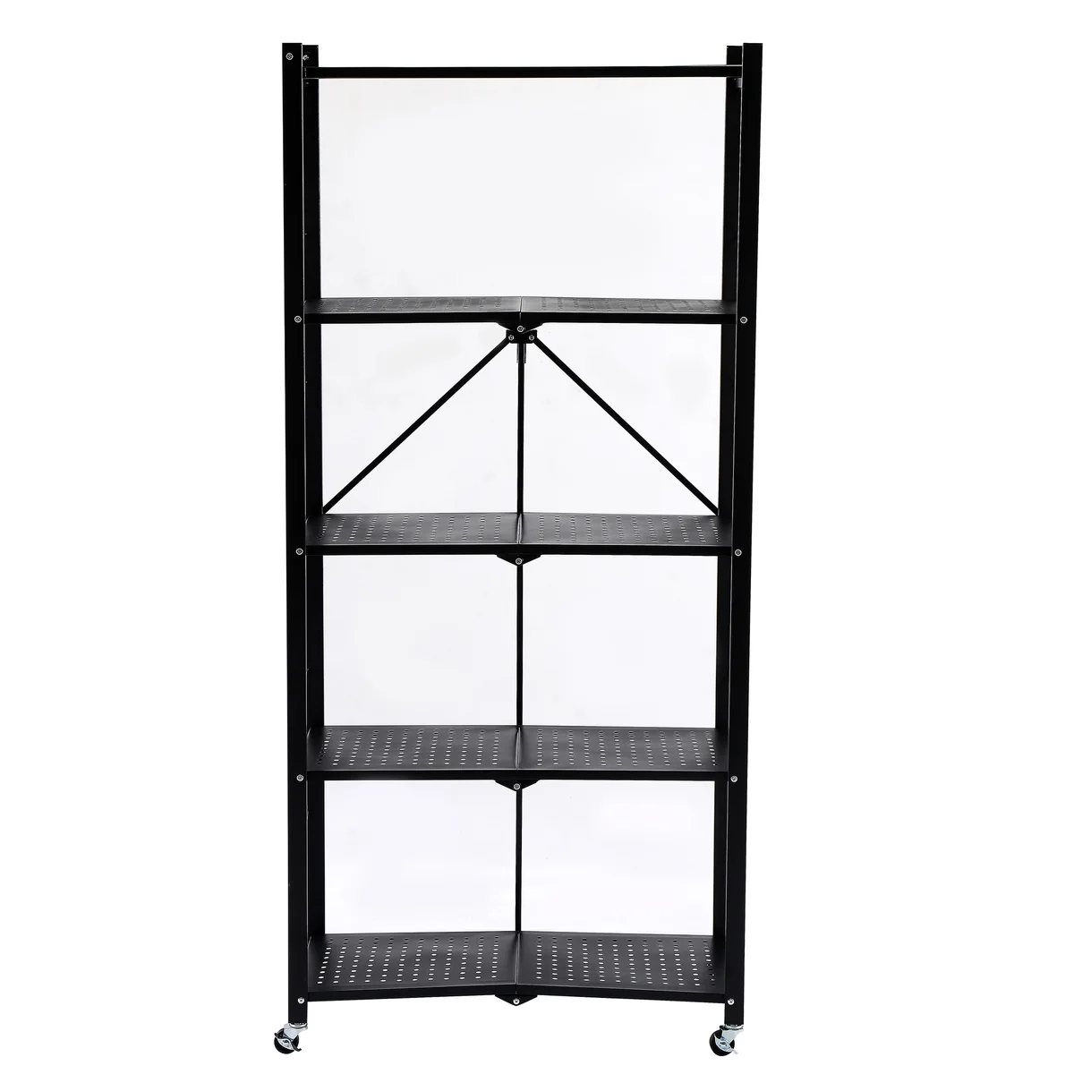 J&V TEXTILES - Wholesale Free Standing Shelf - Assembled Black Foldable Metal Storage Shelving Unit - 3 Sizes!2