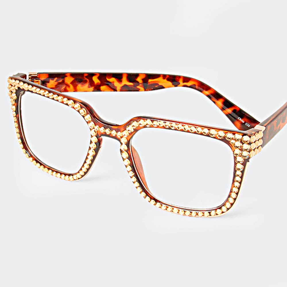 Sensibling Corp. - Wholesale Sunglasses - Women's - Crystal Embellished Clear Lens Wayfarer Sunglasses22