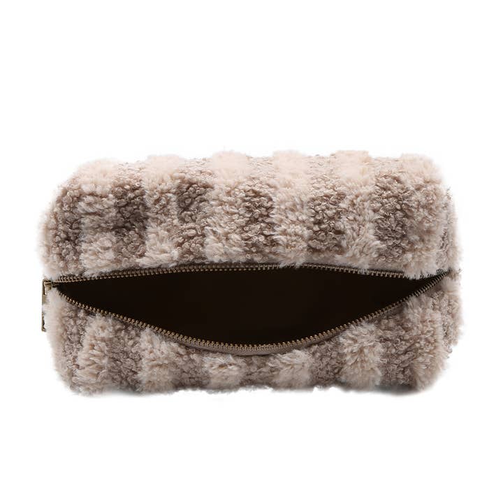 Fashion City - Wholesale Pouch - Women's - Stripe Pattern Sherpa Travel Pouch15