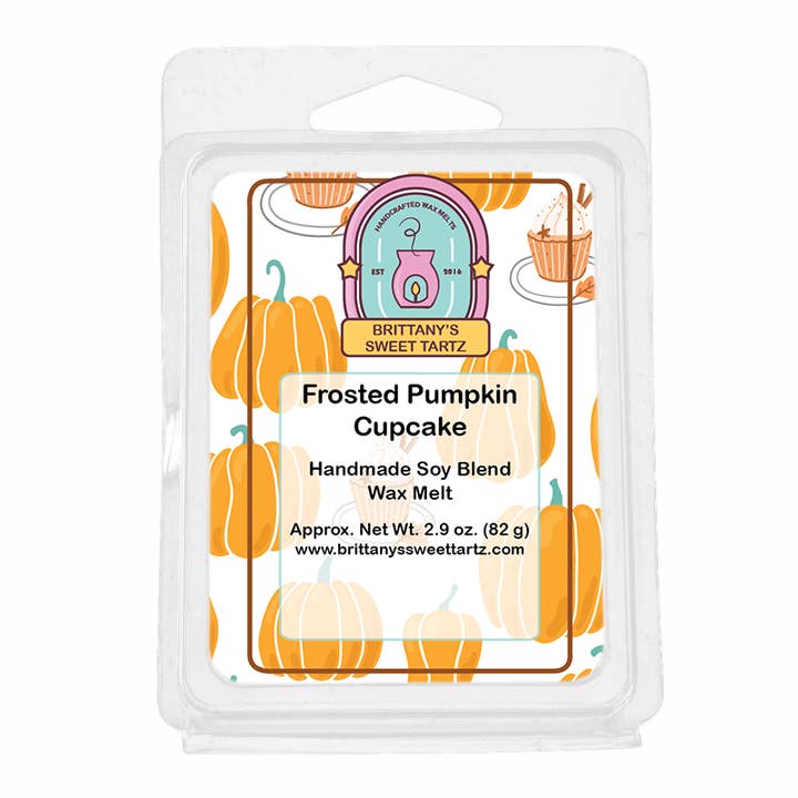 Frosted Pumpkin Cupcake Wax Melt for wholesale by Brittany's Sweet Tartz