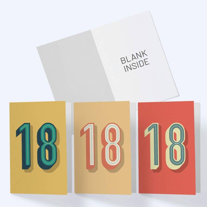 Glückwunschkarte zum 18. Geburtstag oder Jahrestag für den Großhandel von CardCraft