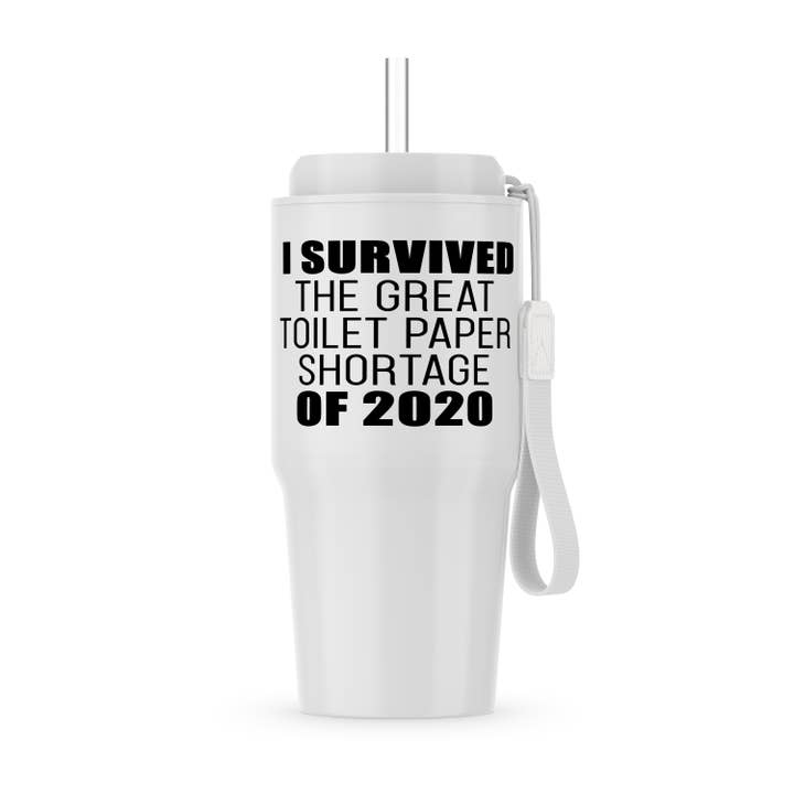 3dRose - Wholesale Insulated Mug/Tumbler - 3dRose, I Survived The Great Toilet Paper Shortage Of 2020, Tumbler