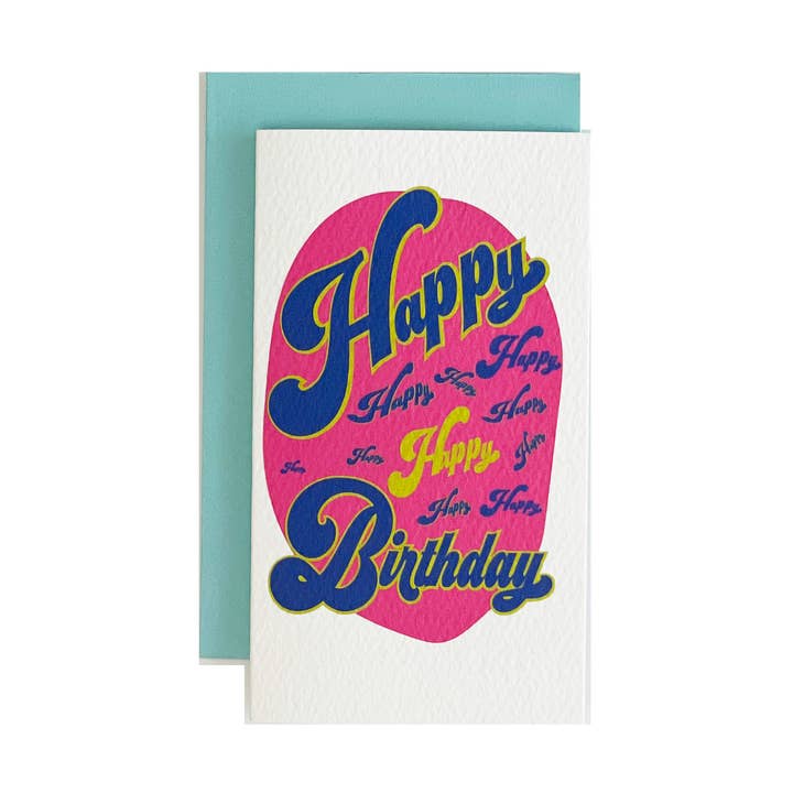 Mini Carte Joyeux Joyeux Anniversaire pour la vente par drawn by water