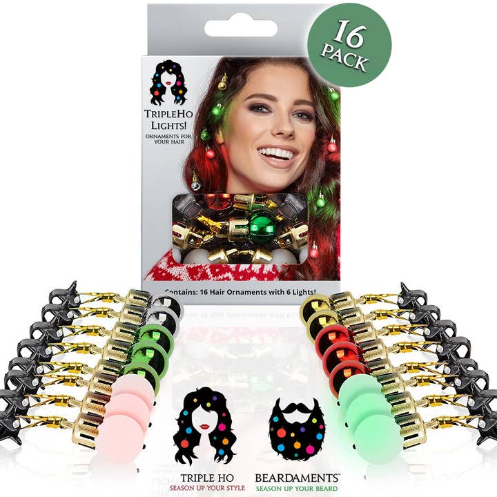 Beardaments - Wholesale Hair Clip - Women's - Women's Light-Up Hair Christmas Ornaments - Lights for Your Hair!4