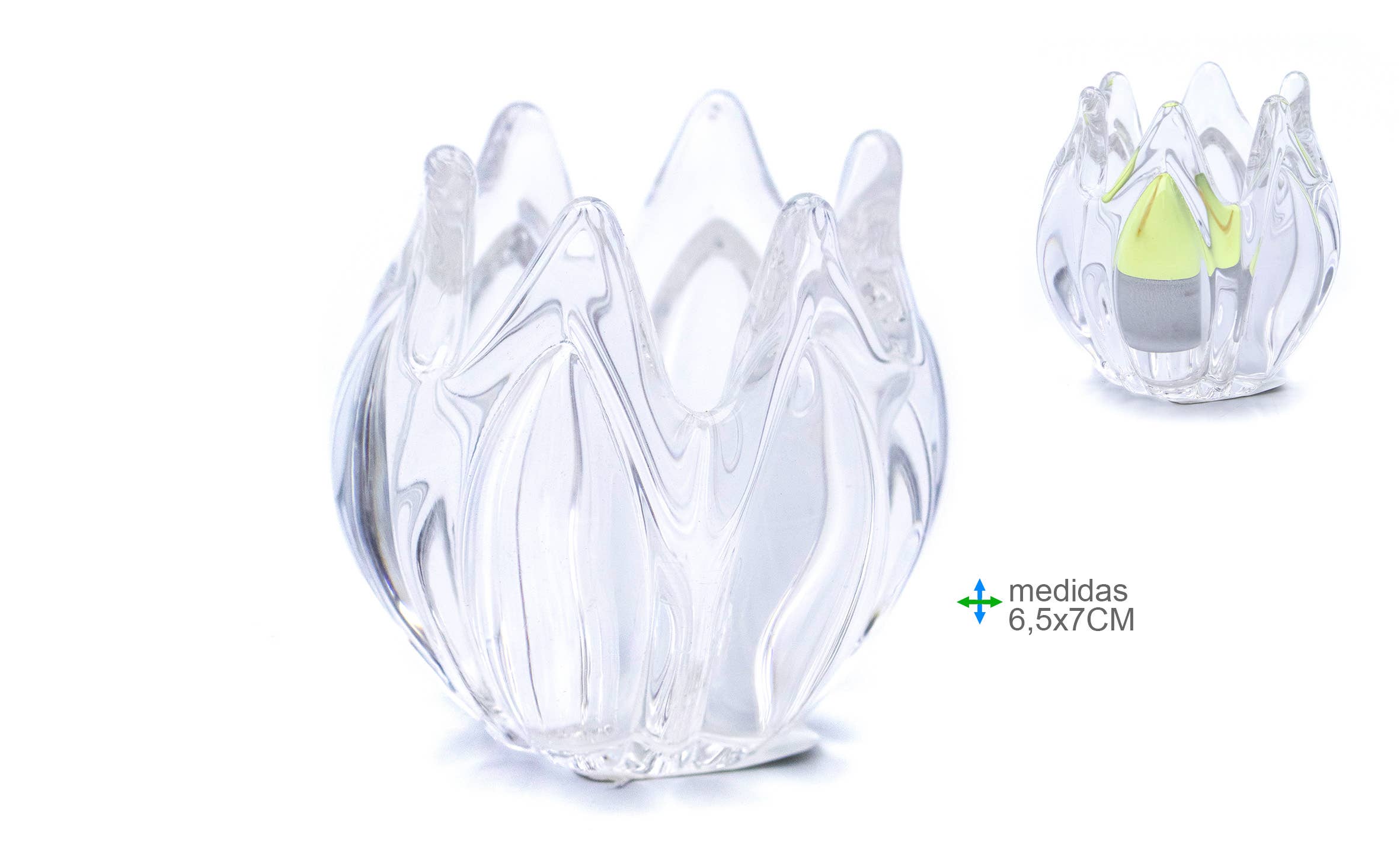 Esoterica Arte - Wholesale Candle Holder - Glass Candle Holder 6.5x7cm0