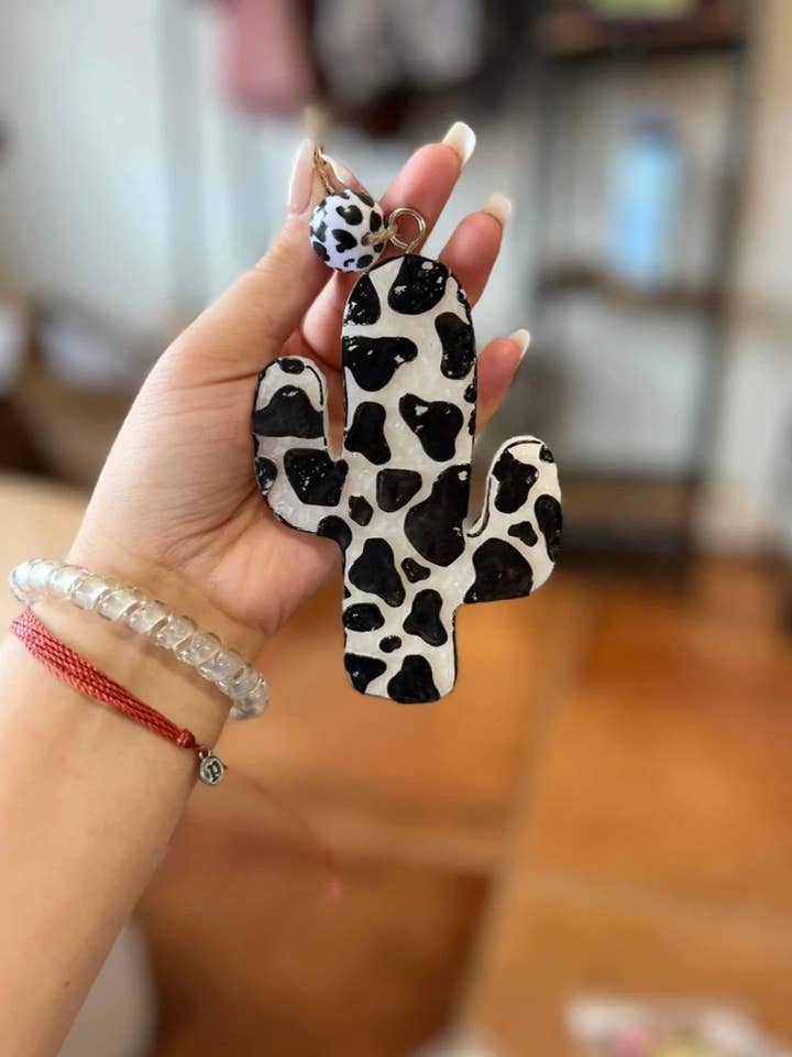 Cow Print Cactus Car Freshie for wholesale by Sassy Fras Couture