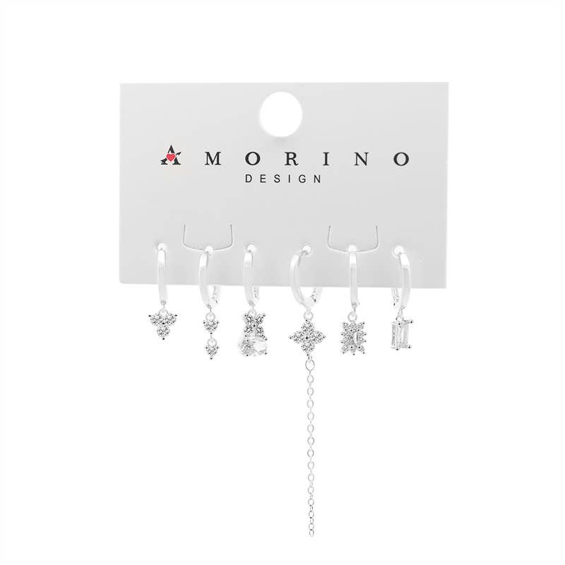 AMORINO SRL – Großhandel Schmucksets – Set mit 6 verschiedenen Creolen mit Anhänger - YK241252B7660