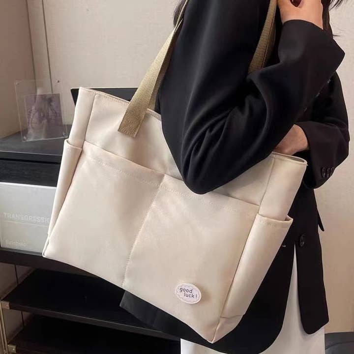 UZ Wholesale Store - Wholesale Shoulder Bag - Women's - Solid Color Canvas Zipper Minimalist Single Shoulder Handbag1