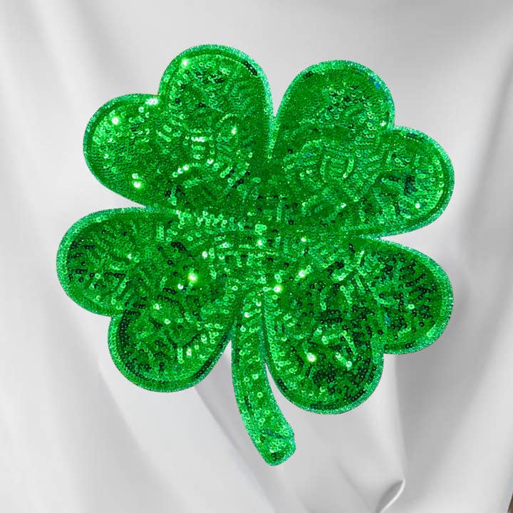 St. Patrick's Day Sequin Shamrock Patch 4 Leaf Clover Patch for wholesale by Brazenly Envied