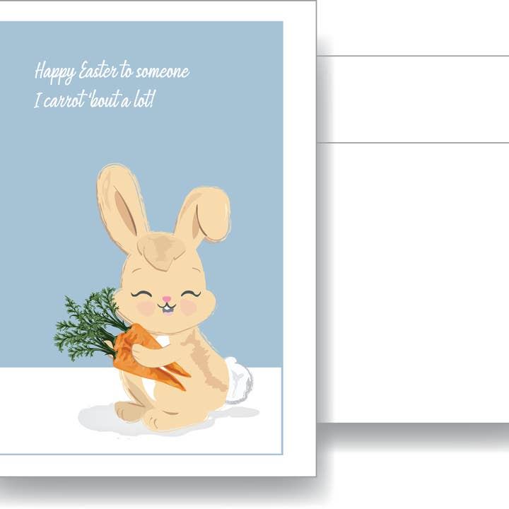Bunny Easter Card for wholesale by Little Dorset Shop