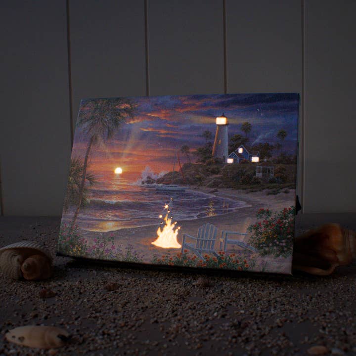 Glow Decor - Wholesale Decorative Tabletop Object - Honeymoon Sunset 8x6 Lighted Tabletop Canvas1