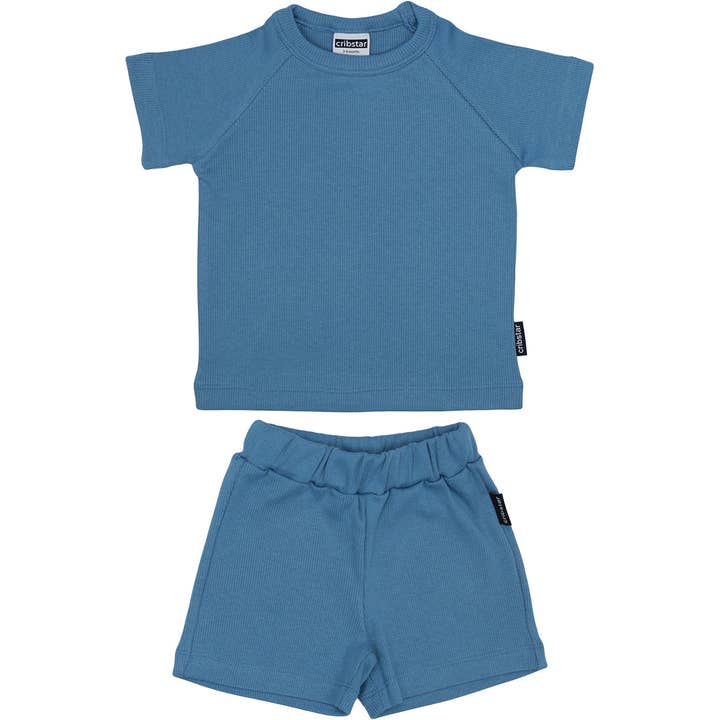 Ribbed Summer Set - Pacific Blue for wholesale by Cribstar