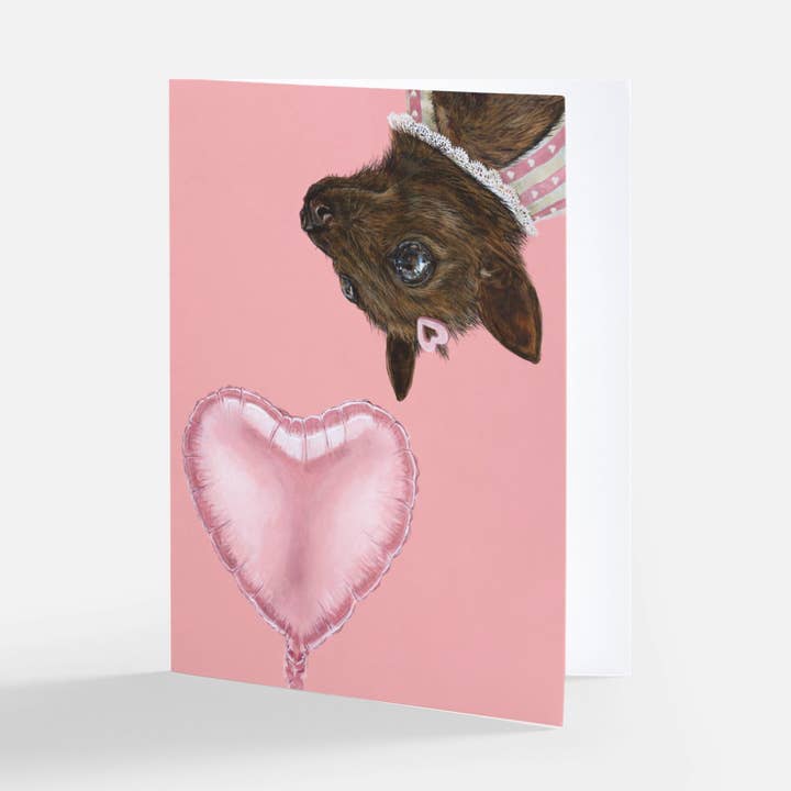 Liebeskarte zum Valentinstag von Tallulah the Fruit Fledermaus für den Großhandel von One Lane Studios