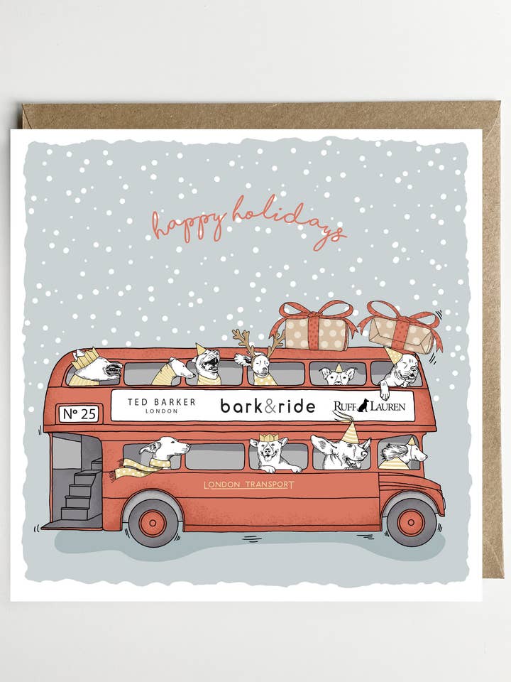 Christmas Card / Greeting Card - Dog Greeting Card for wholesale by Dotty Dog Art