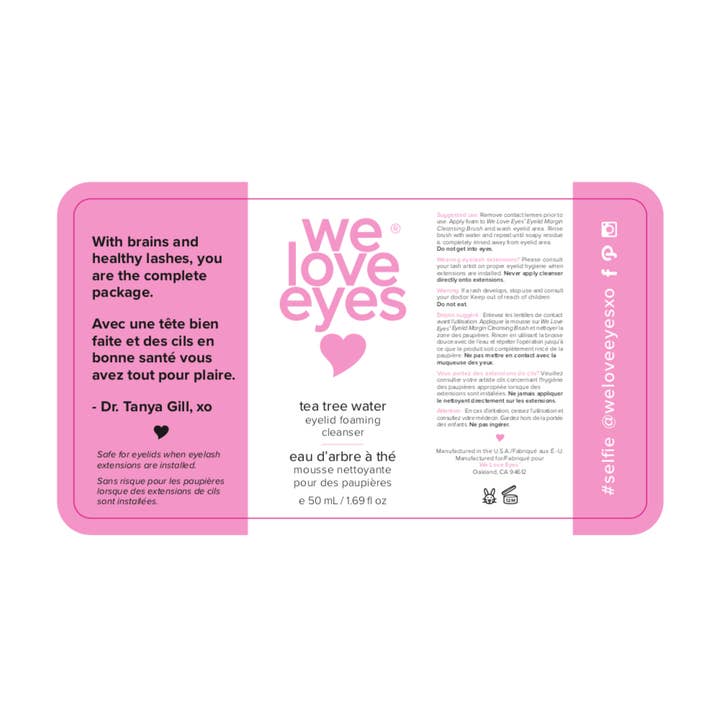 We Love Eyes - Vente Sérums cils/sourcils - Nettoyant moussant pour paupières de l'arbre à thé3