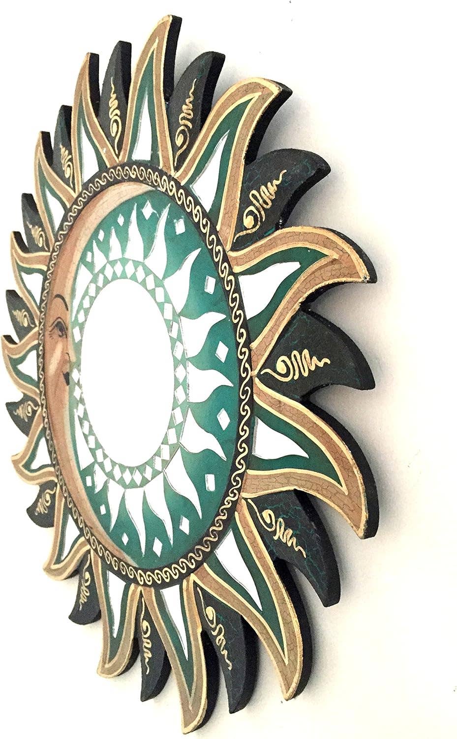 OMA - Eclectic Home - Wholesale Wall Mirror - Celestial Moon Wall Decor Mirror Mosaic Glass Mix Colors 16"6