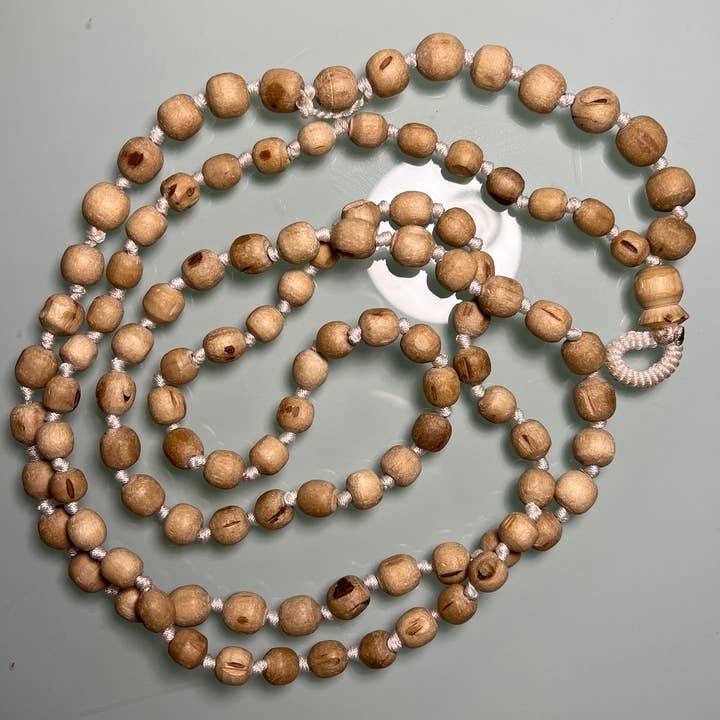Pure Incense – Großhandel Gebetskette für den Hals – Tulasi Wood Mala 108 Gesangsperlen, Größe M, L
