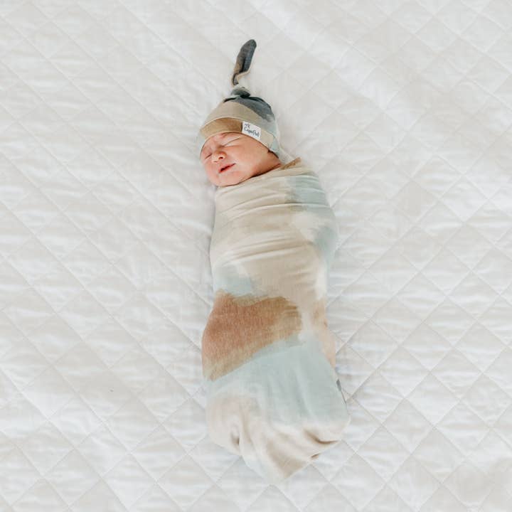 Copper Pearl - Wholesale Newborn/Knit Hat - Baby - Top Knot Hat - Picasso1