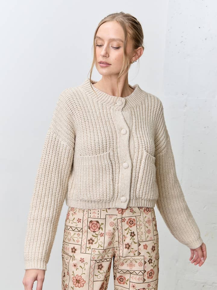 BUTTON UP KNIT SWEATER for wholesale by Polagram by Wellmade USA