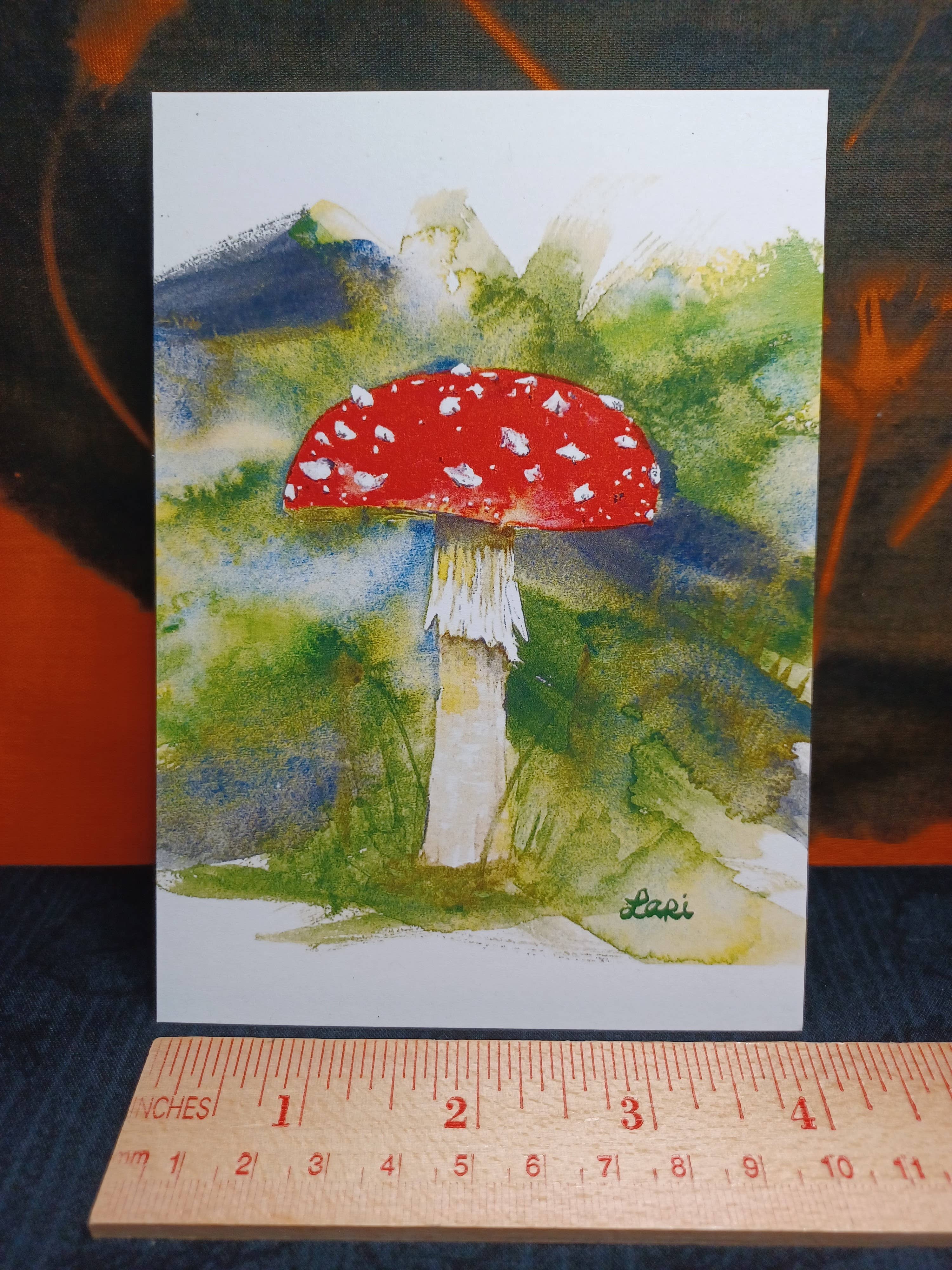 Larisanjou - Wholesale Art Print - Amanita Muscaria Watercolor Postcard - Art Print2