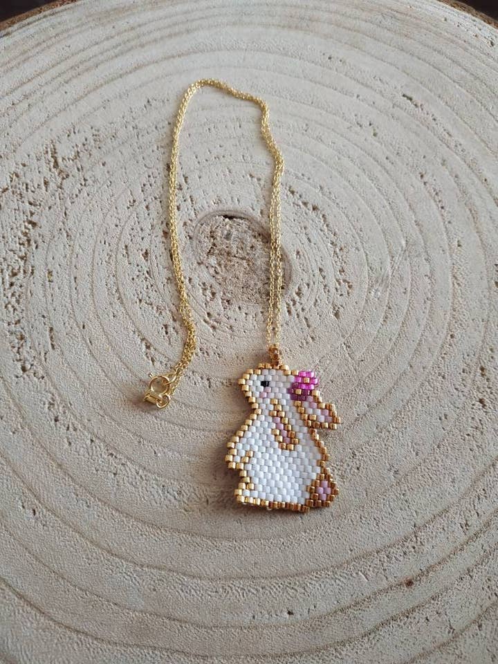 Perlengeflochtene Miyuki-Kaninchenhalskette für den Großhandel von Kalliopi P. Giannoula - Poppygshop