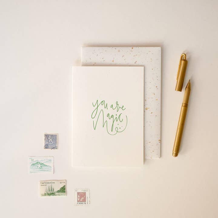 Letterpress Greetings Card - You Are Magic for wholesale by Tankerville Press