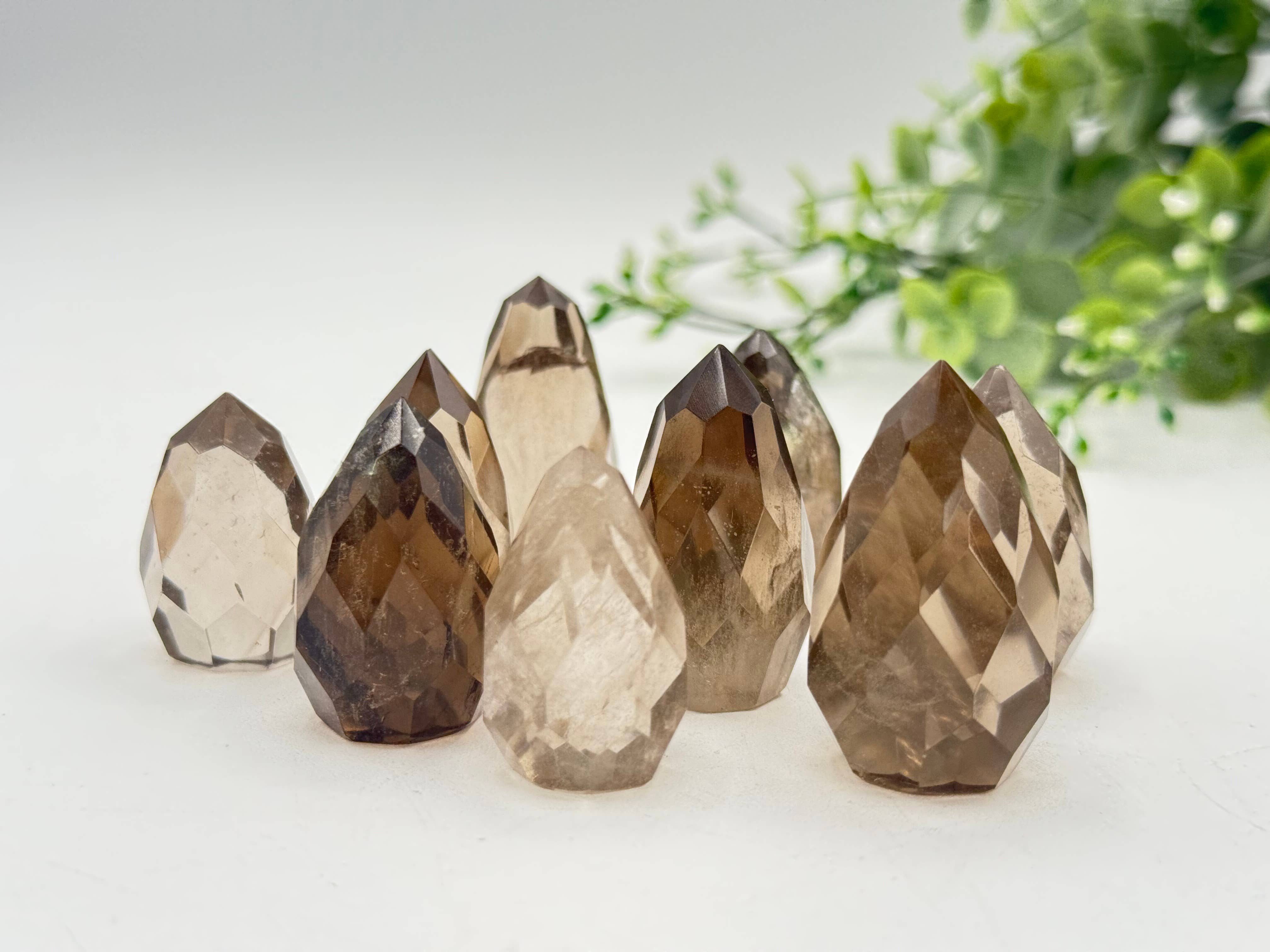 Meraki Gemstones - Wholesale Spiritual stone/crystal - Smoky Quartz Crystal Faceted Pear Shape6