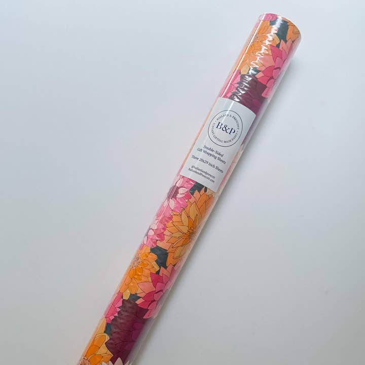 Ballard & Prescott - Vente Feuille de papier cadeau - Papier d'emballage Dahlias