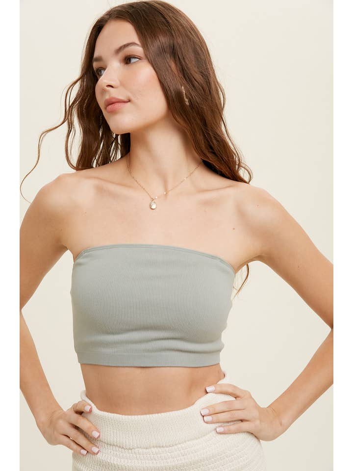 Wishlist Apparel - Wholesale Knit Top - Women's - RIBBED KNIT SEAMLESS BANDEAU / WL22-70985