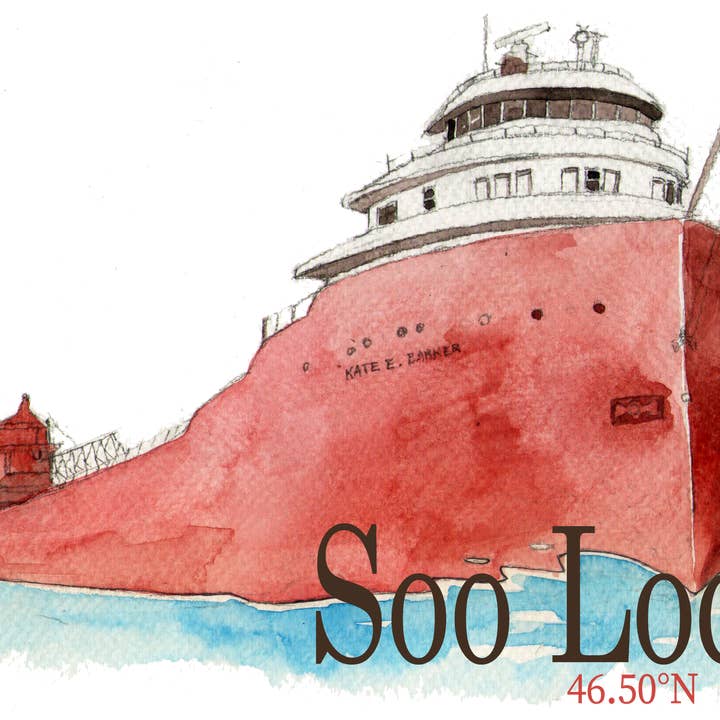 Pegatinas de vinilo con diseño Your Town Freighter para venta al por mayor de Blue Poppy Designs