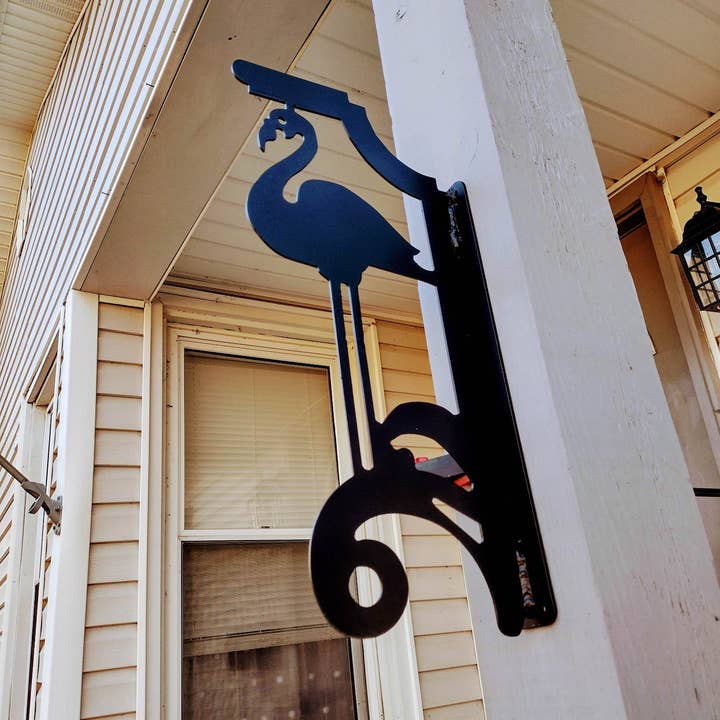 Manees Metalwork & Design – wholesale Utomhusdekor – 19x9 ”flamingo konst dekoration för veranda post/brevlåda post