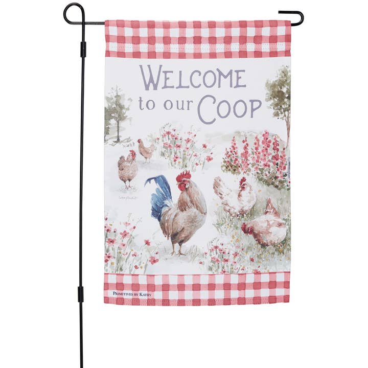 Welcome To Our Coop Garden Flag for wholesale by Primitives by Kathy