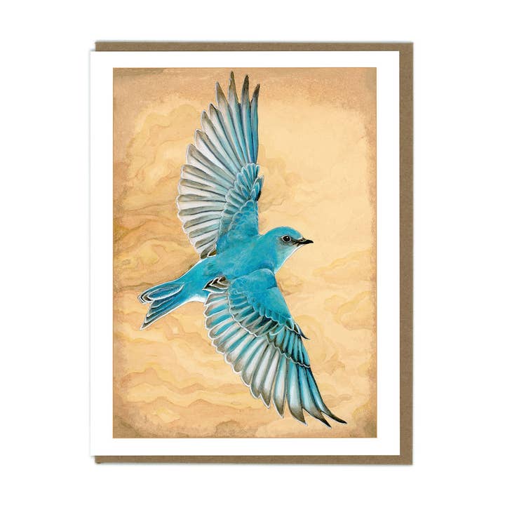 Mountain Bluebird wenskaart voor wholesale door Amy Rose Moore Illustration