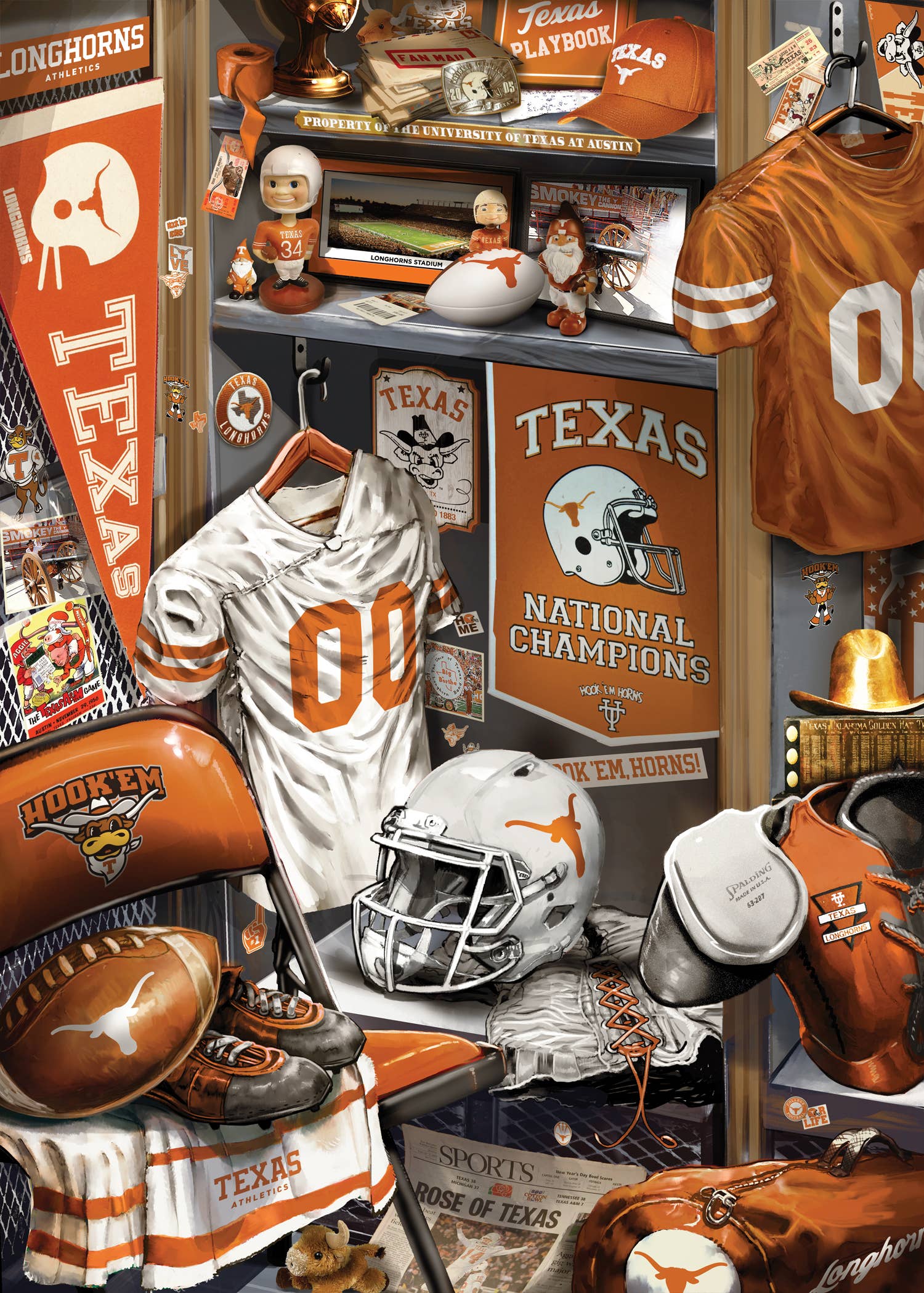 Masterpieces Puzzles - Wholesale Puzzle - Adult - Texas Longhorns - Locker Room 500 Piece Jigsaw Puzzle1
