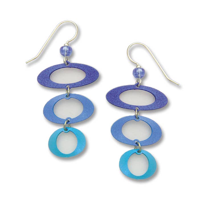 3 Open Ovals Blue/Aqua Metalic for wholesale by Left Hand Studios