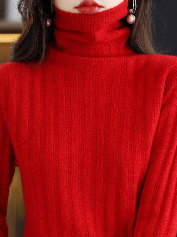 VividLux – Pulôver - Mulher por atacado – Tops de camisola de manga comprida Skinny Keep Warm de cor sólida e gola alta21