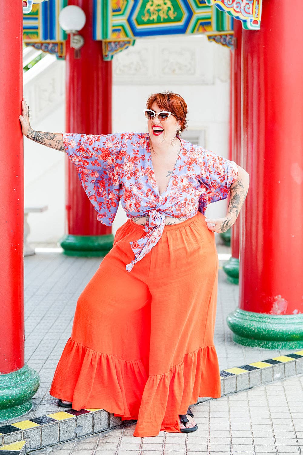 Jinx the label - Wholesale Blouse - Women's - Renesme Wrap Top - Sunset Prism10