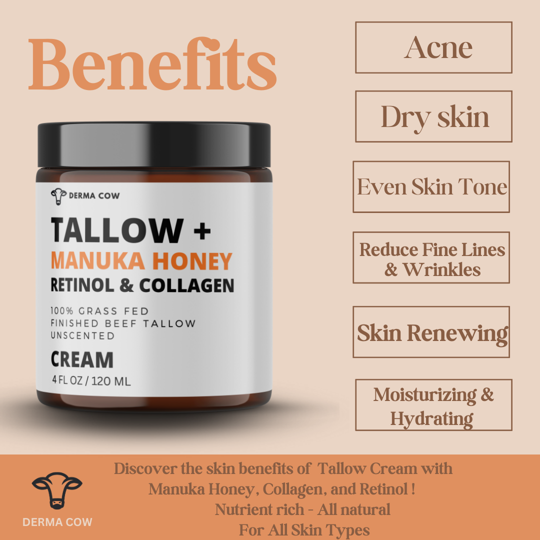 Derma Cow – Hidratante facial por atacado – Banha batida com mel de Manuka, colágeno e retinol, 120 ml3