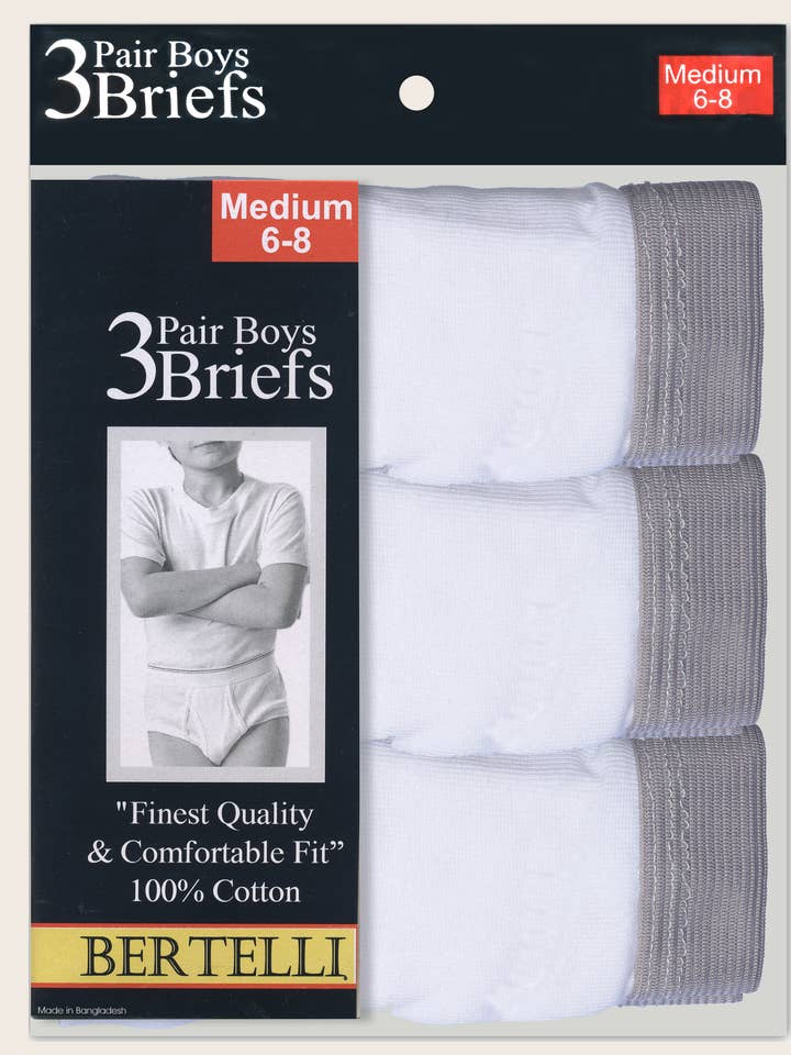 Lot de 3 slips Bertelli en coton doux et confortable pour garçon pour la vente par Isadora, Tipi toe, & James Fiallo