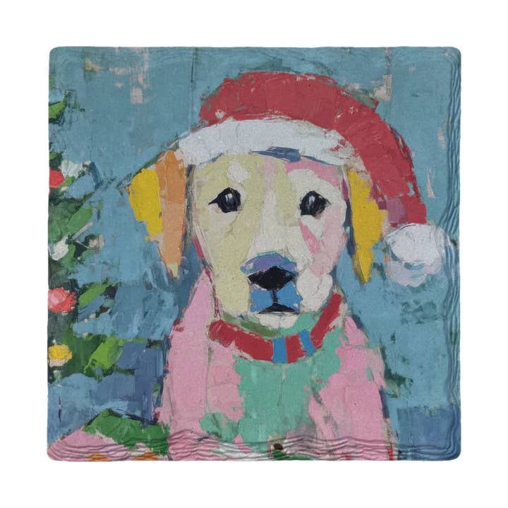 De Schattigste Kerst Hond | Keramische Onderzetter voor wholesale door Mill Wood Art