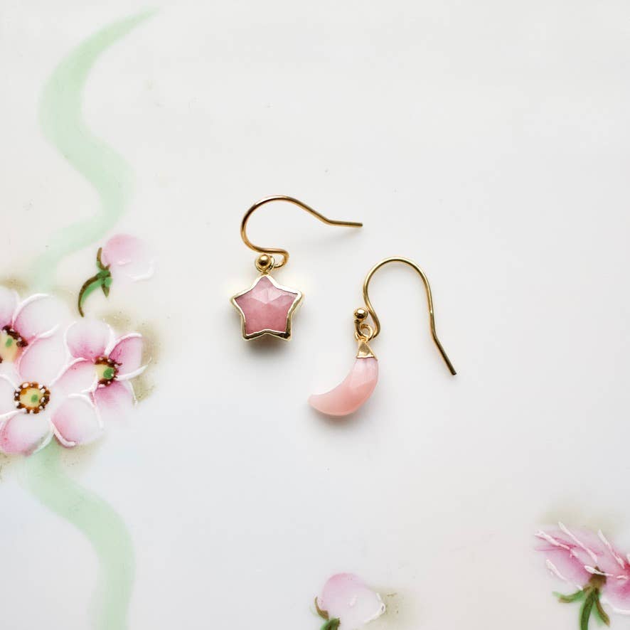 a.v. max - Wholesale Dangle Earrings - Mini Moon & Star Mismatched Earrings|many colors4