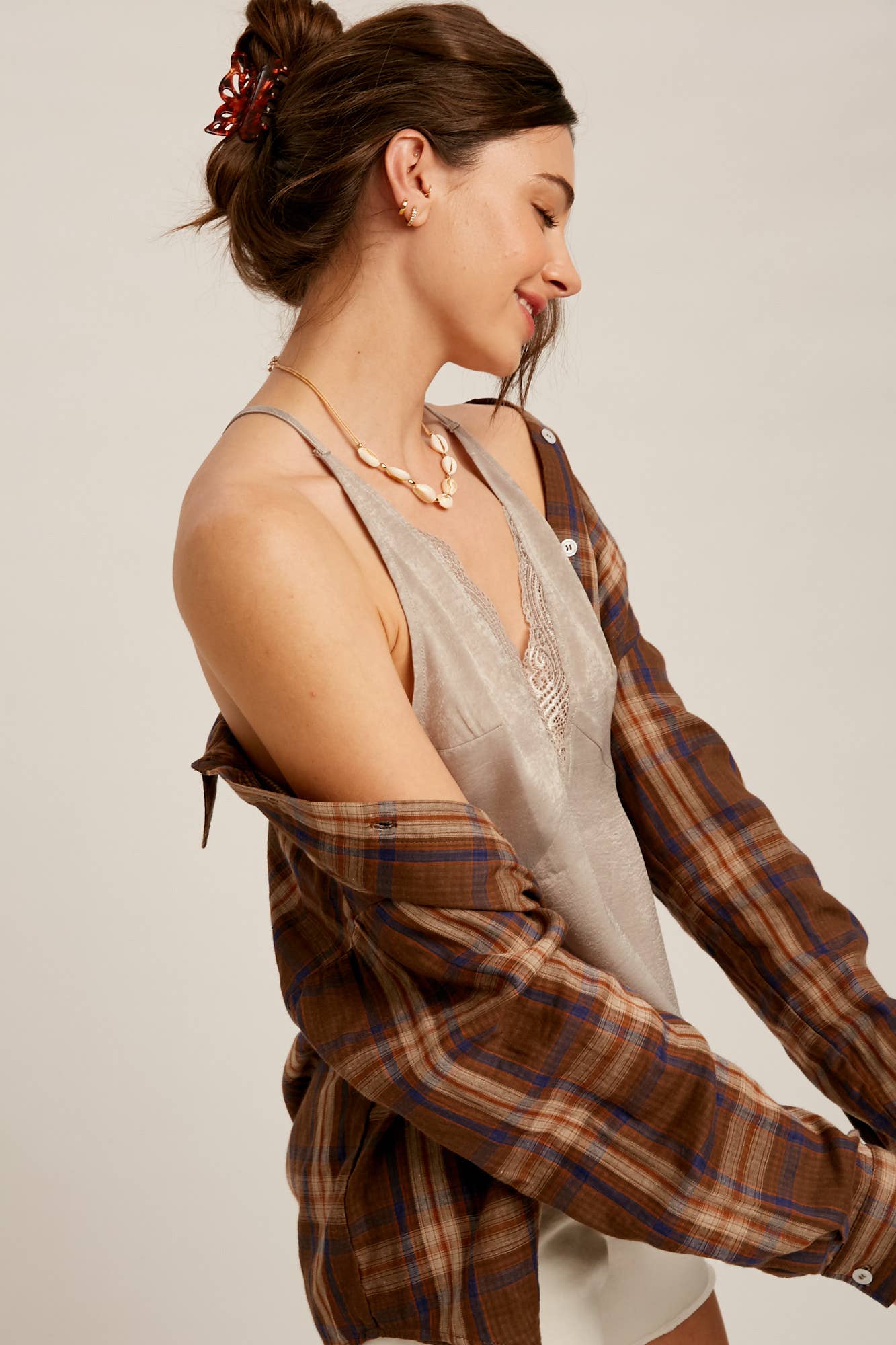 zilveren Satijnen Camisole met Kant LCM0026 voor groothandel op Faire8