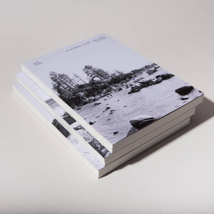 Case Study - Wholesale Notebook - Minimal Layflat Notebook – A5 Blank Journal with Exposed Binding & Photo Cover of an Alpine Lake7