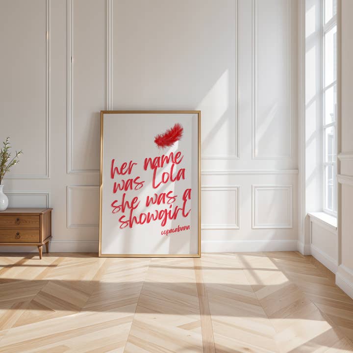 Her name was Lola inspired by Copacabana ❤️🔥 Ibiza Classic Poster Print for wholesale by Perko Prints LTD