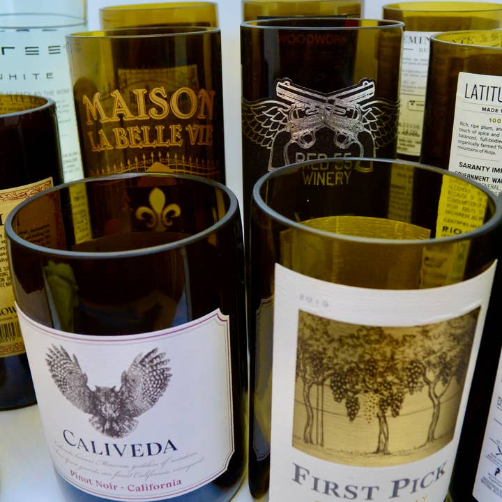 Hippie Glass - Vendita all'ingrosso Vasi - Recipienti di vino in posizione verticale con etichette