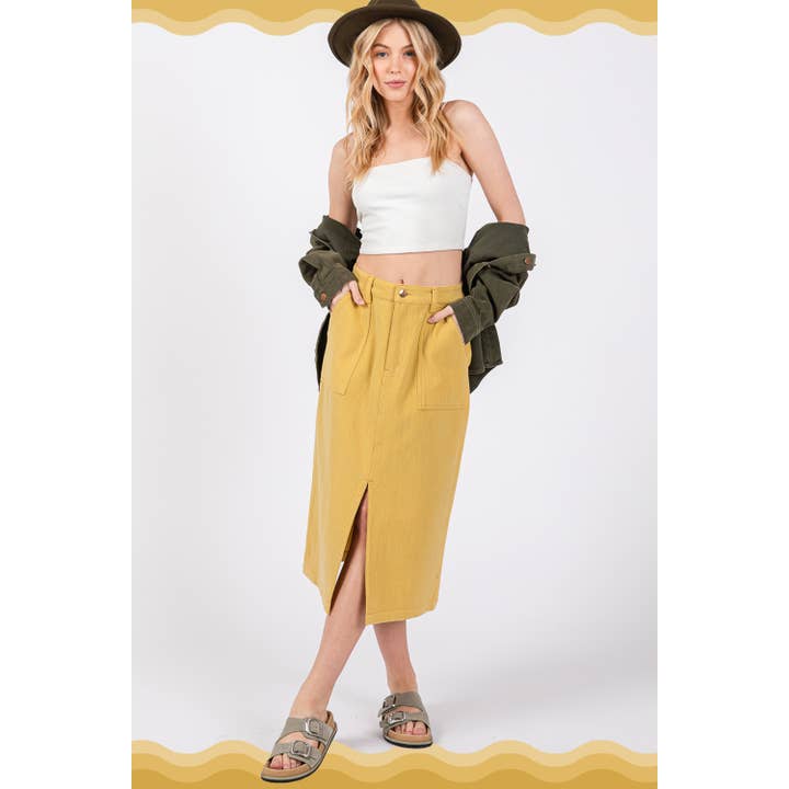 HIGH-WAISTED MIDI SKIRT (SK7400) for wholesale by Sage + Fig