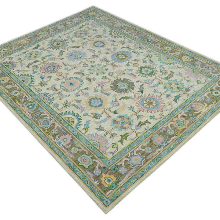 The Rug Decor, Inc. - Wholesale Area Rug - Custom Made Beige, Blue and Purple Traditional Floral Hand Tufted wool rug8